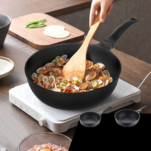 【Quasi】食塔夫輕量深型單柄炒鍋28cm(適用IH電磁爐)
