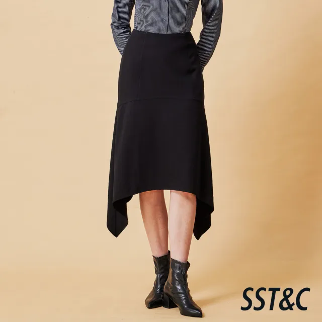 【SST&C】女裝 優雅剪接傘狀裙－黑-825212212021(指定單品快閃價)