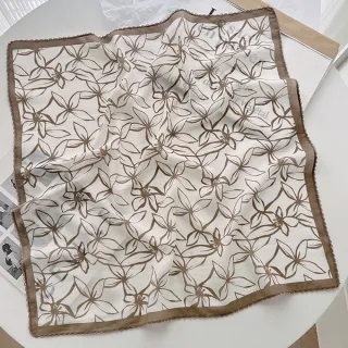 【JC Collection】☆台灣現貨☆韓版休閒舒適植物花卉印花方巾｜百搭裝飾