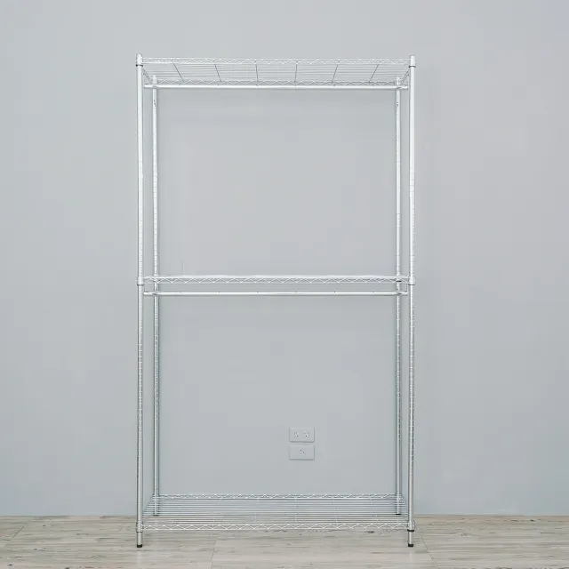 【dayneeds 日需百備】輕型 120x45x210cm 電鍍（插管）三層雙桿衣櫥(置物架/掛衣架/收納架/層架/鐵架)