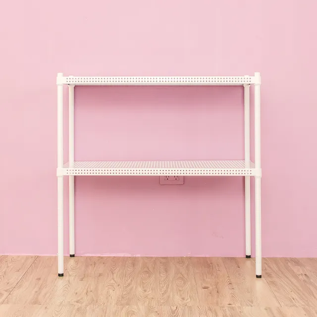 【dayneeds 日需百備】極致美學 90x45x90公分烤漆二層架(沖孔鐵架/收納層架/展示架/層架/鐵架)