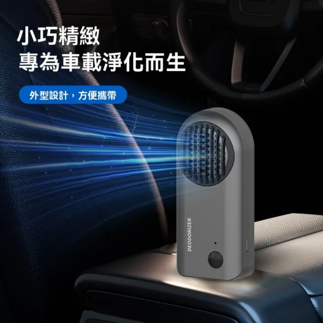 【由米】小型汽車空氣凈化器 車用家用空氣清淨機 車載除味器 便攜式臭氧機(續航能力強)