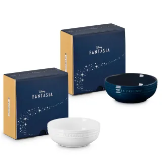 【Le Creuset】魔法師米奇系列瓷器深圓盤13cm(雪花白/夜謐藍 2色可選)