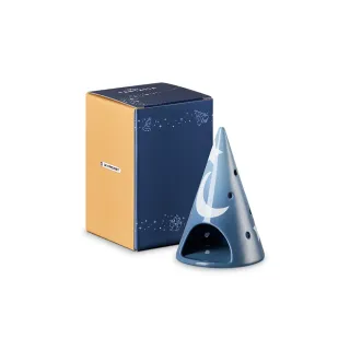 【Le Creuset】魔法師米奇系列瓷器魔法師帽造型燭台15cm(藍色迷霧)