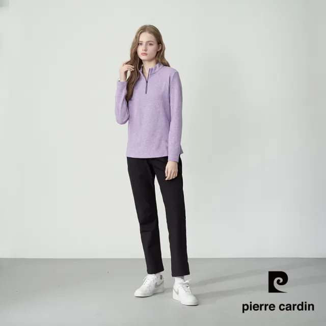 【pierre cardin 皮爾卡登】網路獨家 女款 戶外防風防潑水軟殼休閒褲-黑色(8255885-99)