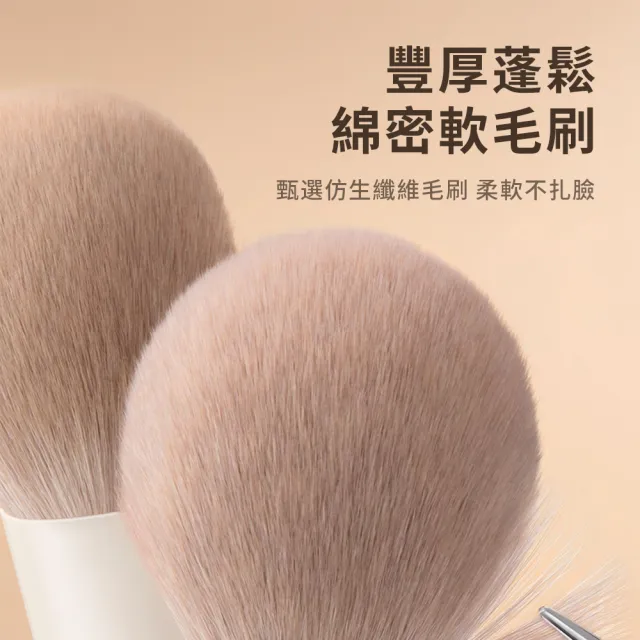 【MAANGE 瑪安格】12件組柔軟纖維毛化妝刷具 化妝刷套裝 美妝工具(腮紅刷/眼影刷/鼻影刷/散粉刷/遮瑕刷)