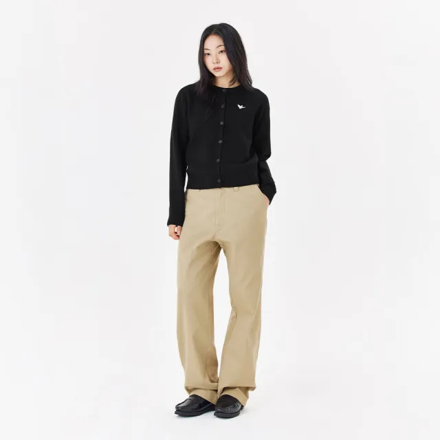【Mark Gonzales】女裝 刺繡小天使圓領針織外套-黑色