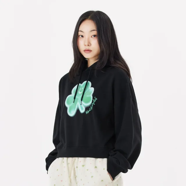 【Mark Gonzales】女裝 CLUV 寬鬆短版帽T-黑色