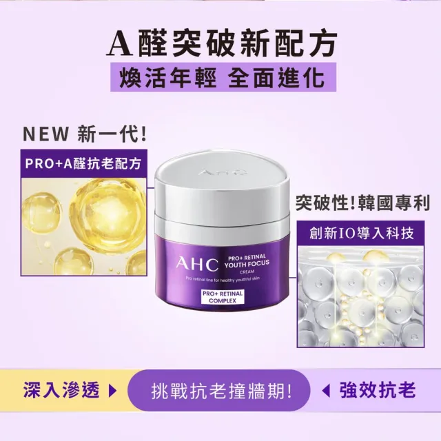 【AHC】PRO+A醛逆時煥活緊緻霜50ml/精華30ml(超能A醛/撫細紋/緊緻毛孔)