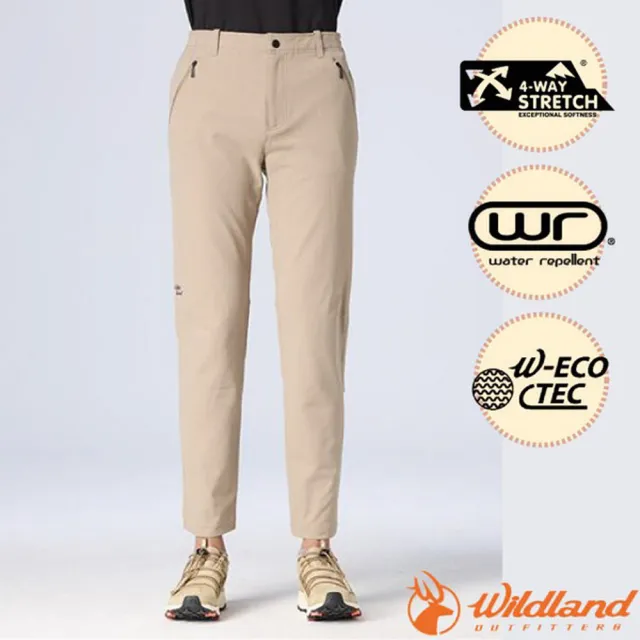 【Wildland 荒野】女 生態彈性山旅立裁長褲.機能保暖褲.工作褲(0B32315-105 摩卡色)