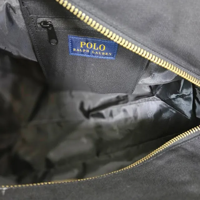 【RALPH LAUREN】雙11 polo大童版刺繡大馬logoz帆布手提肩背兩用行李袋 球袋(贈原廠紙袋)