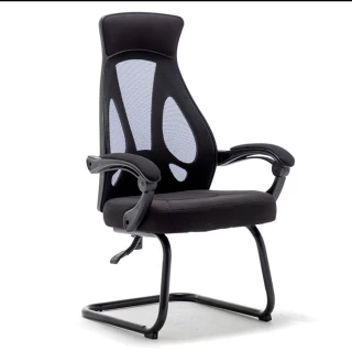 【HANACO】電腦椅 弓形椅 可躺款+黑框黑網+鋼製腿(辦公椅 人體工學椅 書桌椅 扶手椅)