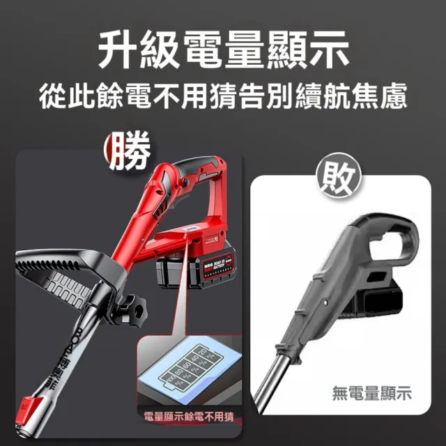 【巧可】無刷電動割草機 手持式除草機 農用割草機 草坪修剪機 園藝工具(無刷電機 可調節伸縮桿 一電一充)