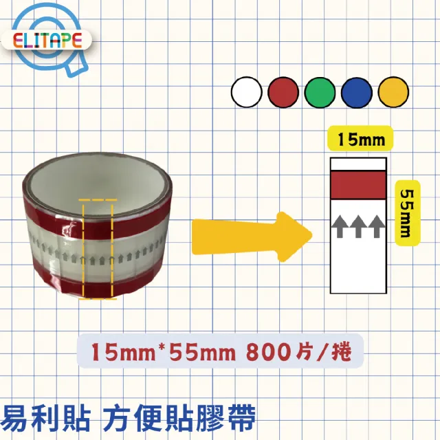 【CLEAN 克林】抽取式OPP封口方便膠帶(易撕貼｜40入｜15mm*55mm*800片/捲｜易利貼)