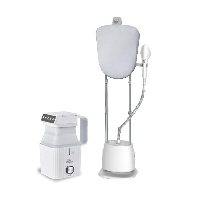 【SONGEN 松井】直立式雙桿蒸氣除蟎掛燙機/電熨斗-加摺疊小方塊旅行手持掛燙機(SG-QY66E-W)