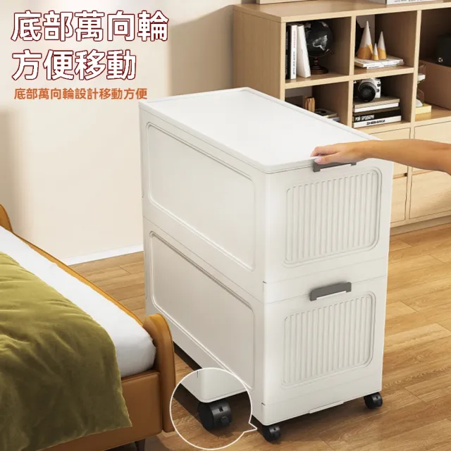 【匠俱】大容量超大收納箱 加厚家用衣服玩具儲物箱(加厚大容量+可翻蓋+萬向滑輪收納箱)