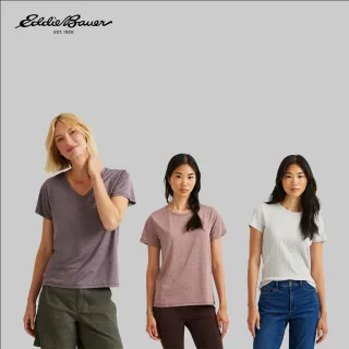 【Eddie Bauer】女款短袖彈性/羅紋上衣 任選
