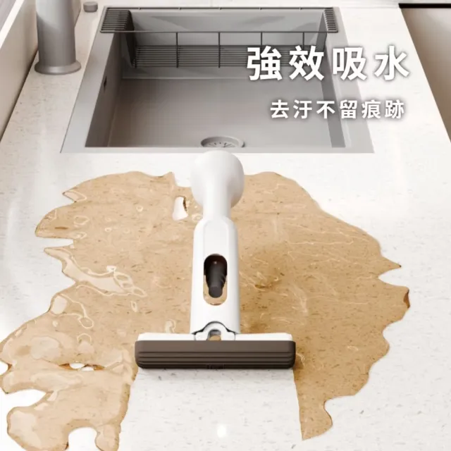 噴水迷你桌面拖把(擦玻璃 刮水 膠棉拖把 摺疊拖把 懶人拖把 清潔液 浴室 廚房)