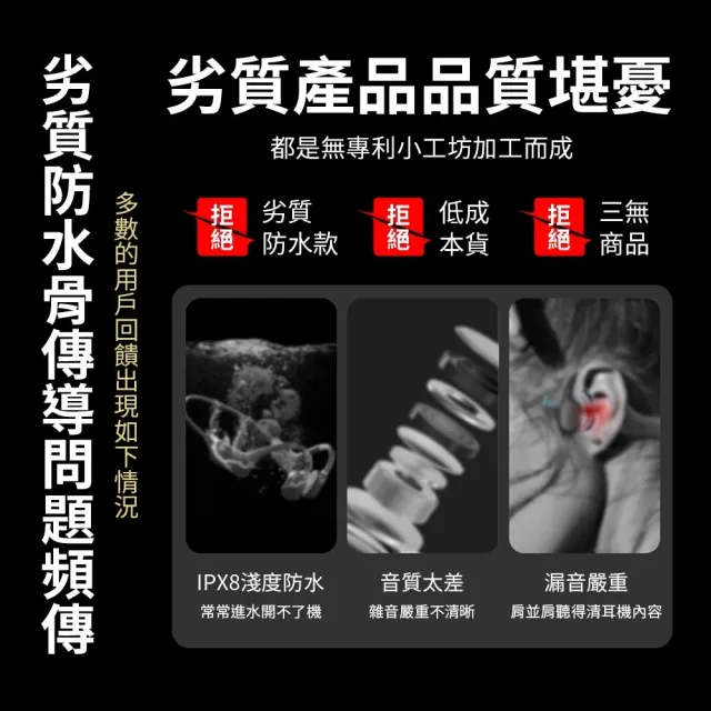 【mimax 米覓】智慧數顯骨傳導藍芽耳機(骨傳導耳機 藍牙耳機 IPX8防水 防塵 防汗 全密閉)