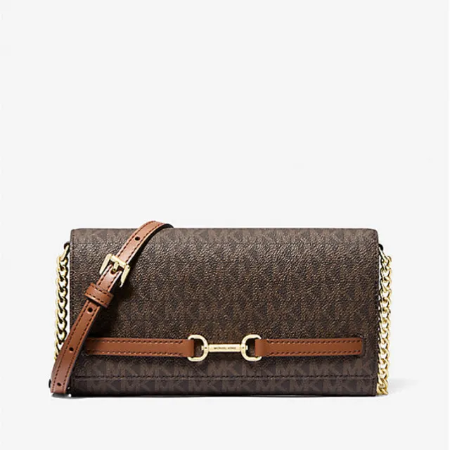 【Michael Kors】Michael Kors Carson 大號 Signature Logo 可轉換斜背包/咖啡/35S5G2ZC7B