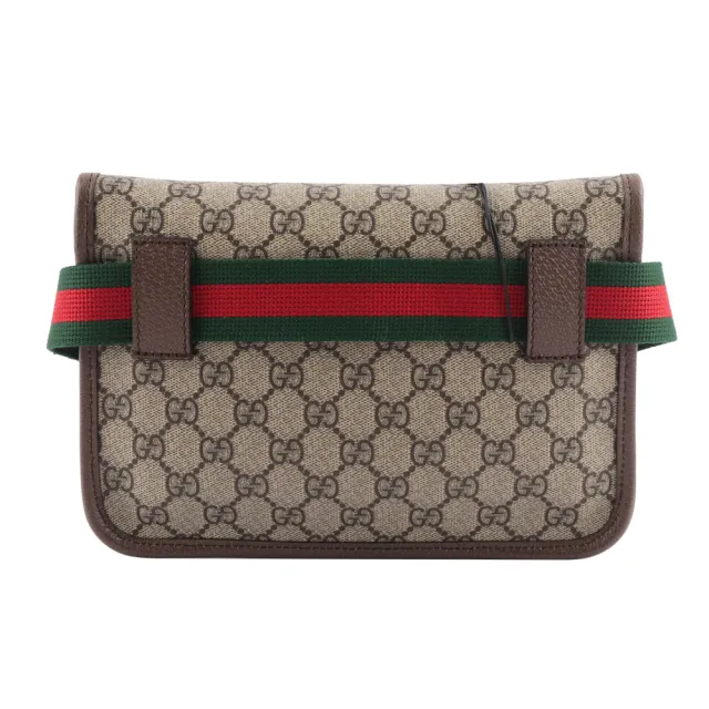 【GUCCI 古馳】Neo Vintage GG Supreme 帆布虎頭腰包(咖啡色)