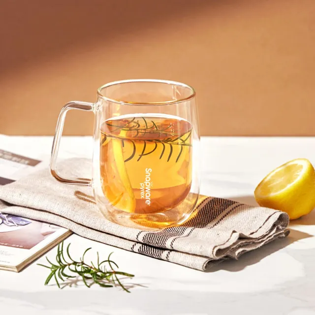 【CorelleBrands 康寧餐具】耐熱雙層500ml玻璃杯/水杯/飲用杯/透明杯-兩入組