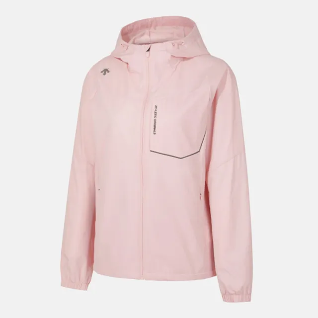 【DESCENTE】外套 女 運動連帽外套 快排 TOUGH WOVEN MOTION FLOW HOODED WINDBREAKER 粉 SQ323RWB82-LPNK