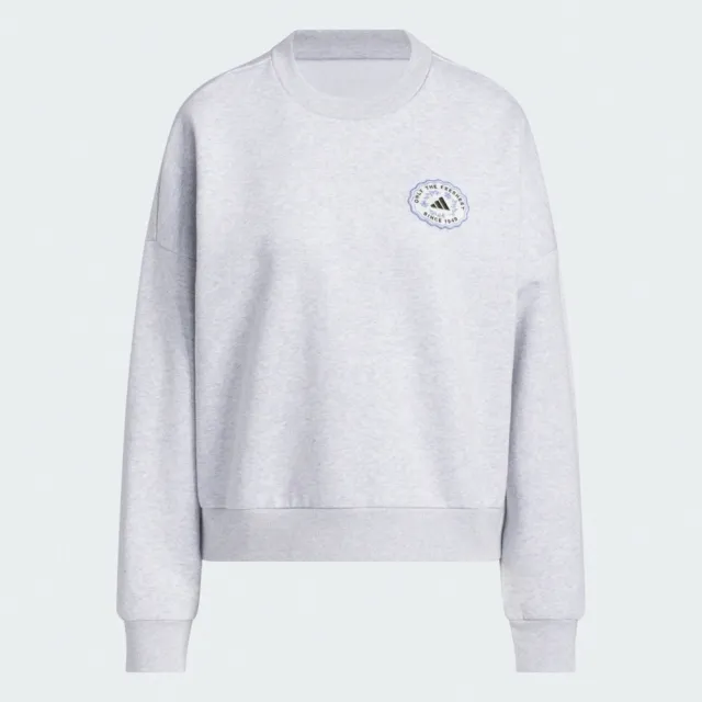 【adidas 愛迪達】愛迪達 W Farmmkt Swt 女 長袖上衣 休閒長袖 灰 亞版(JM4210)