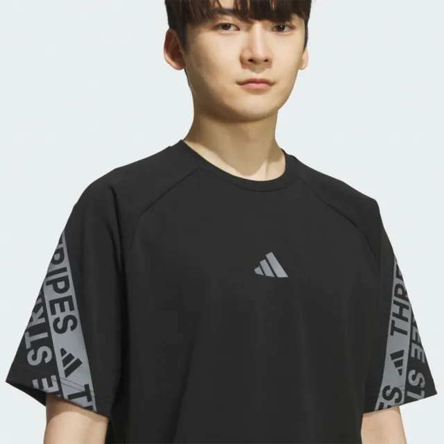 【adidas 愛迪達】愛迪達 Word S::s Tee 男 T恤 運動上衣 休閒短袖 黑 灰 亞版(KB3661)