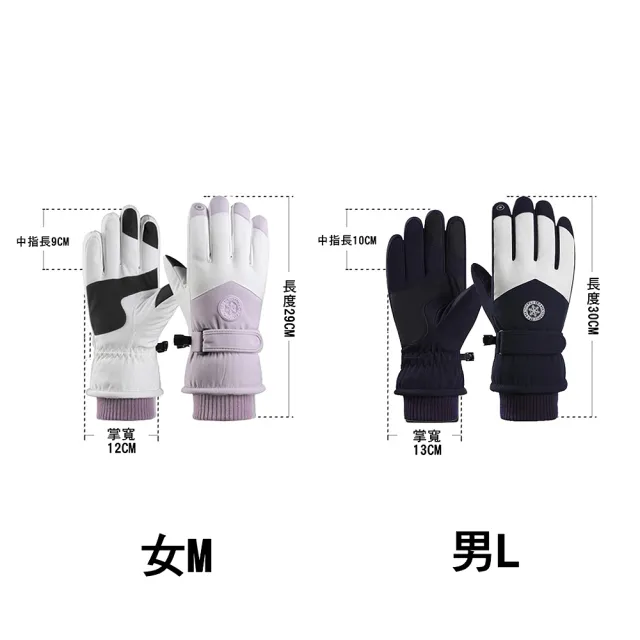 【橘魔法】圓標雪星防風防水手套(大人 滑雪 玩雪 保暖 可觸控 機車 騎車 手套 寒流 防寒)
