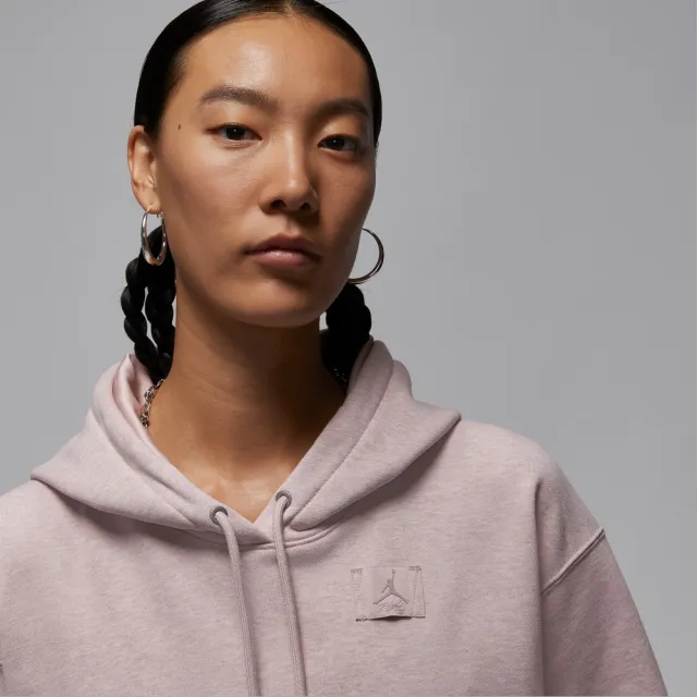 【NIKE 耐吉】連帽上衣 女 AS W J FLT FLC FT PO 24 喬丹 運動 休閒 灰棕色(HJ1312292)