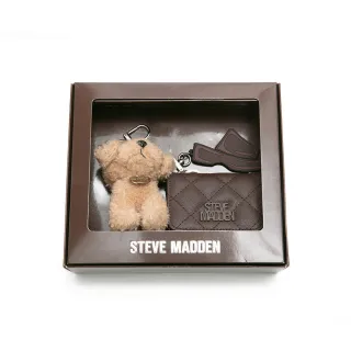 【steve madden】菱格紋零錢包/吊飾三件禮盒組(咖啡色)