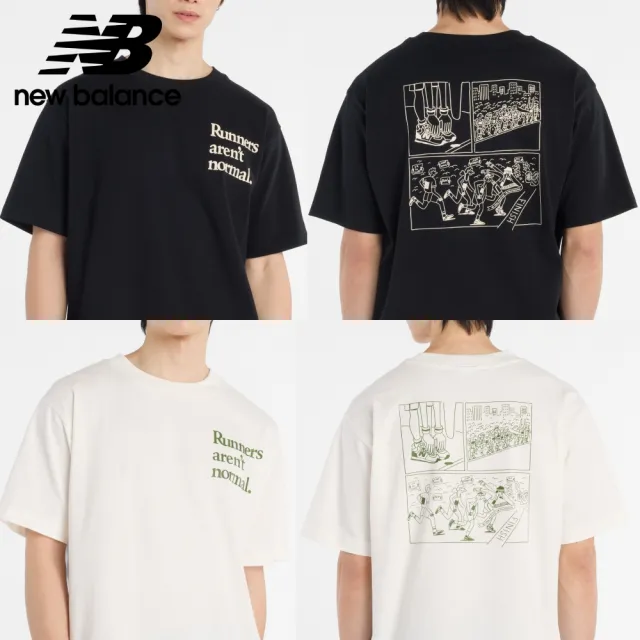 【NEW BALANCE】NB 圖案短T_男性_黑/杏色_MT53921BK_MT53921SST(美版 版型偏大)