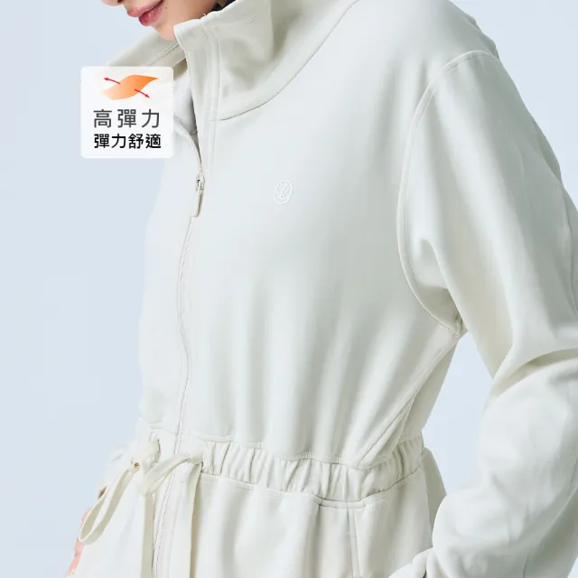 【YUANDONGLI 元動力】莫代爾空氣層立領長版外套(白;S-L;4254334006)
