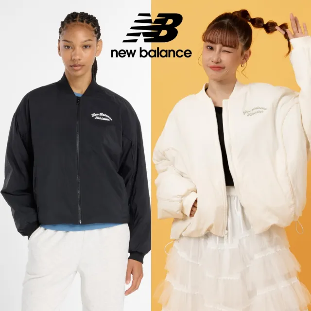 【NEW BALANCE】NB 平織外套_女性_黑/杏色_WJ53502BK_WJ53502PEF(美版 版型偏大)