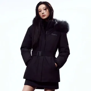 【Discovery Expedition】MILFORD BERTEX 女版中長版毛絨帽圈羽絨外套 鵝絨外套(DWDJ9K056-BKS)