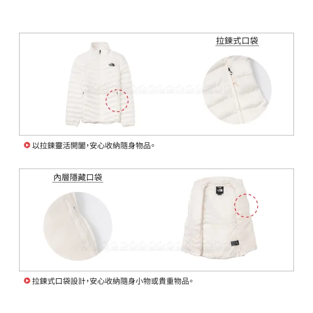 【The North Face】女 可套式化纖外套《沙丘白》8AYE/登山/防潑水/立領外套/鋪棉外套