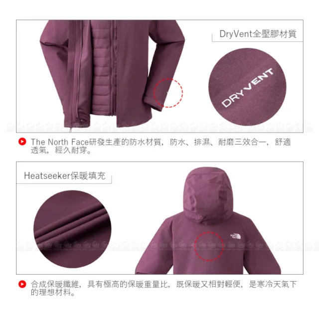 【The North Face】女 DV防水兩件式化纖外AP《黑》5B1X/登山/防水透氣/防風/出國