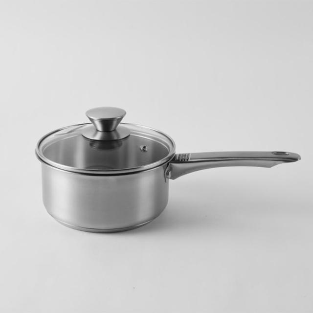 【NITORI 宜得利家居】複底304不鏽鋼長把鍋 18CM SD01(304不鏽鋼 長把鍋 鍋)