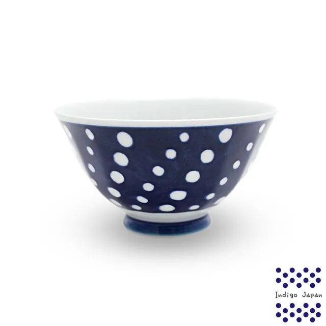 【西海】日本輕量瓷波佐見燒五入飯碗組-藍丸紋(11.5x6.5cm/325ml)