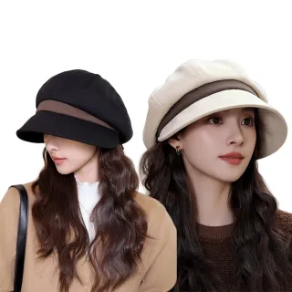 【I.Dear】日韓系寬簷護耳加厚寬簷堆堆貝雷帽小顏帽(3色/交換禮物 寬簷帽 小臉帽 保暖帽 趙露思同款)