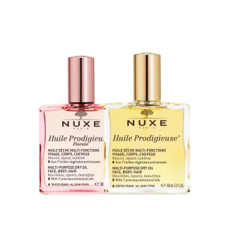 【NUXE 巴黎歐樹】全效精華油經典雙重組/晶亮油100ml+花香油100ml