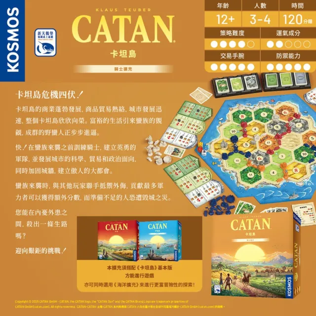【新天鵝堡桌遊】卡坦島騎士擴充 Catan Cities   Knights Ex.(玩家跑團讚)