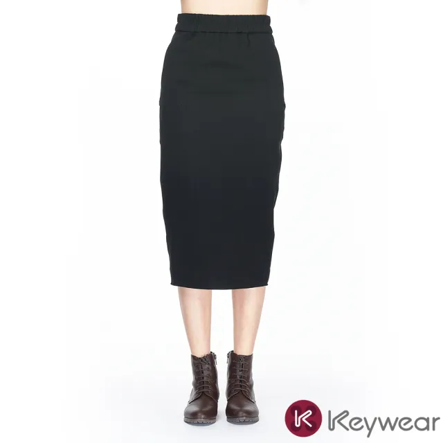 【KeyWear 奇威名品】高腰開岔包臀修身長裙