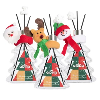 【QIDINA】2入-聖誕狂歡硅藻土聖誕樹香氛擴香瓶(聖誕禮物 交換禮物 送禮物 生日禮物 聖誕節)