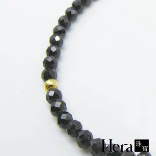 【HERA 赫拉】極細黑碧璽金珠手鍊 J111062001(極細 黑碧璽 金珠 手鍊)