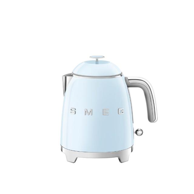 【SMEG】義大利迷你復古電熱水壺-粉藍色(KLF05PBUS)