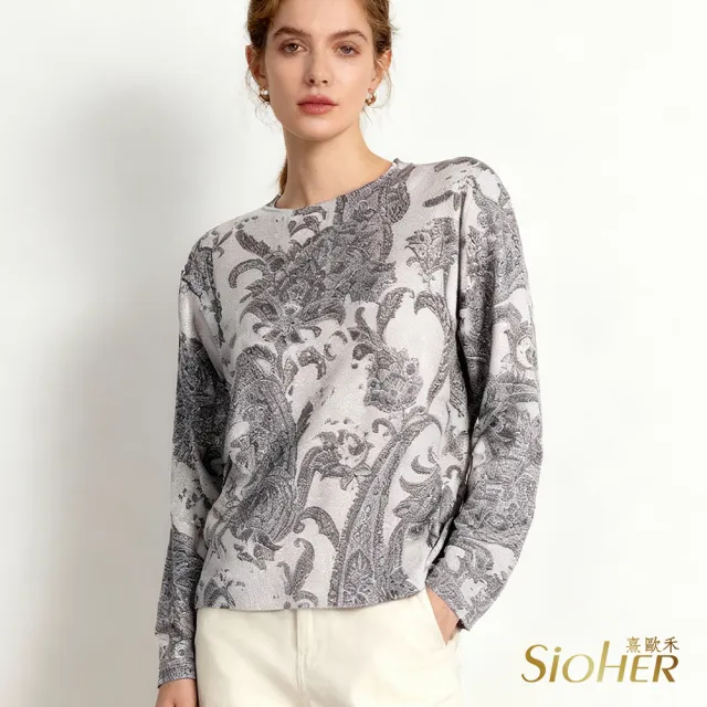 【SiOHER 熹歐禾】現貨 特選鎏光彩繪針織上衣四件組(女裝/女上衣/針織衫/氣質/百搭/通勤)