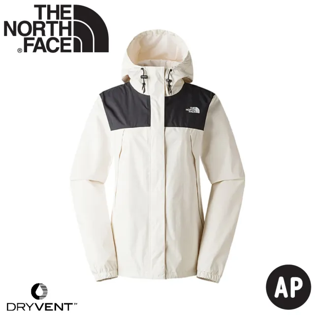 【The North Face】女 DV防水兩件式刷毛外套 AP《黑/白》7QW6/防水透氣寬鬆連帽三合一外套