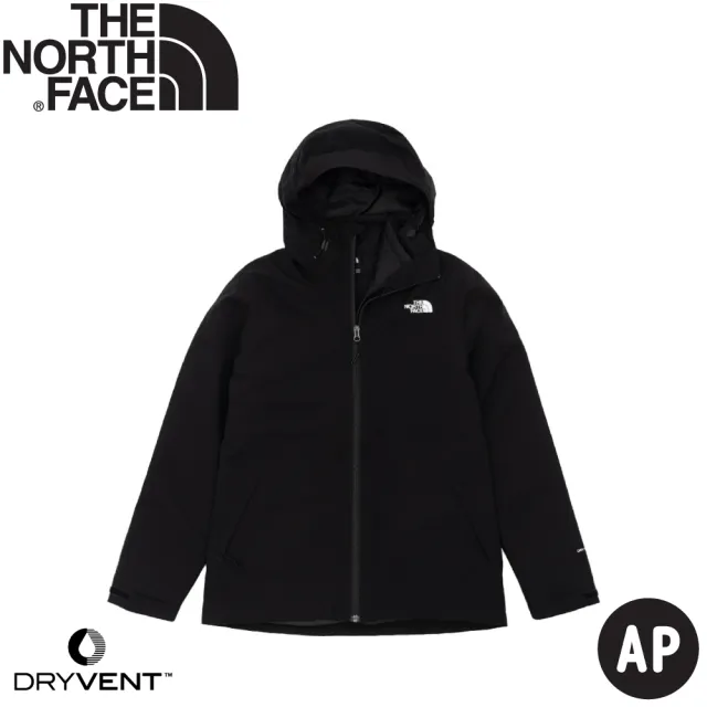 【The North Face】女 DV防水兩件式化纖外套 AP《黑》5B1X/兩件式/防水透氣/防風/登山